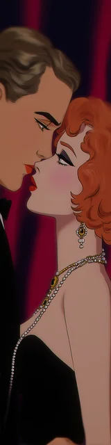 Free dark romance bookmark featuring a couple sharing a vintage-style kiss